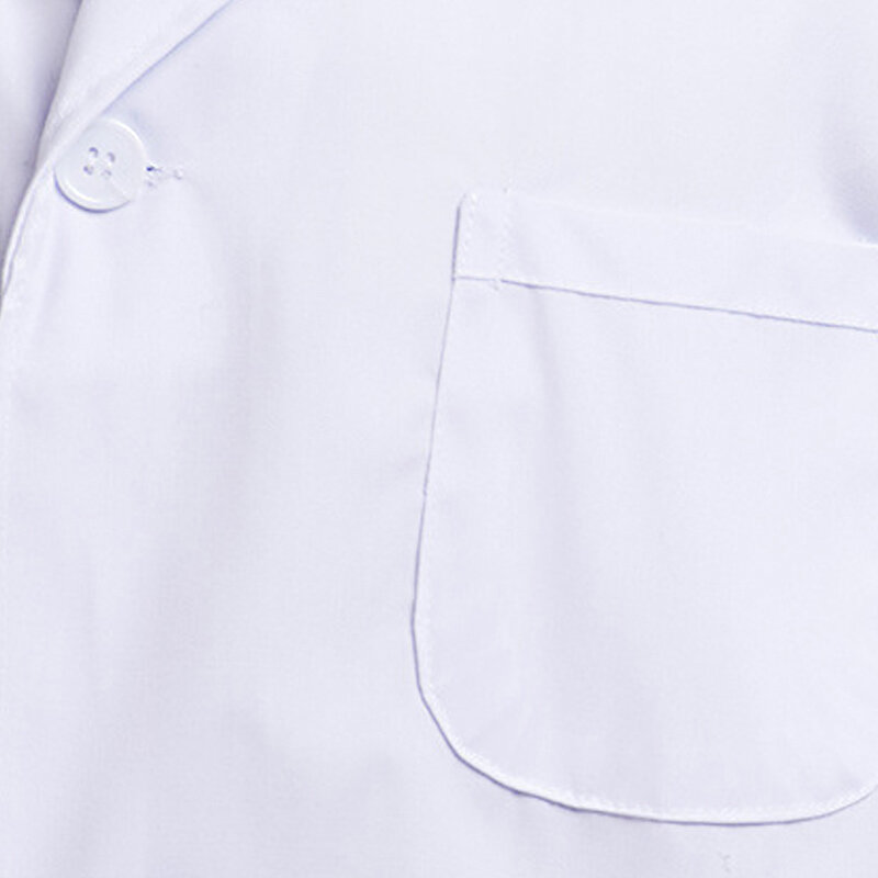 Unisex Long Sleeve White Lab Coat Medical Nurse Doctor Uniform Tunic Blouse Allow Customization of Logol