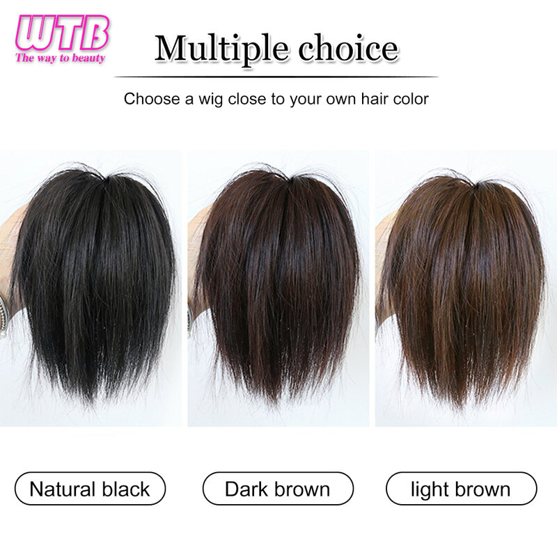 WTB-peruca de rabo de cavalo sintético para mulheres, coque de cabelo curto, peruca bagunçado e preguiçoso, penteado adequado para uso diário
