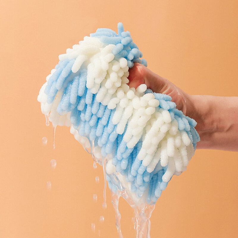 قماش تنظيف الشنيل الناعم مع جدار تعليق سريع ، كرة منشفة يدوية عالية الجودة ، أداة مطبخ فائقة الامتصاص