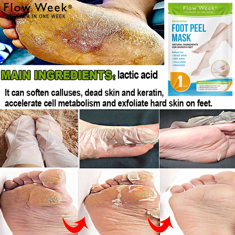 Exfoliating Foot Mask Foot Peel Mask Peeling Dead Skin Remover Calluses Anti Cracked heels Moisturizing Pedicure Socks Foot Care