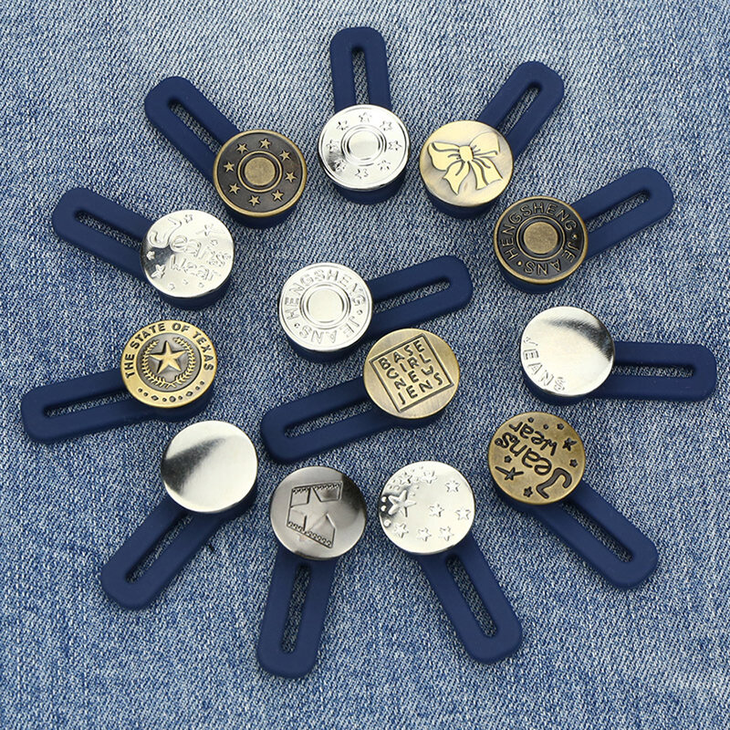 1PC Metal Clothing Letter Bow Star Waistline Increase Waist Fastener Jeans Extended Button Retractable Buckle Buttons