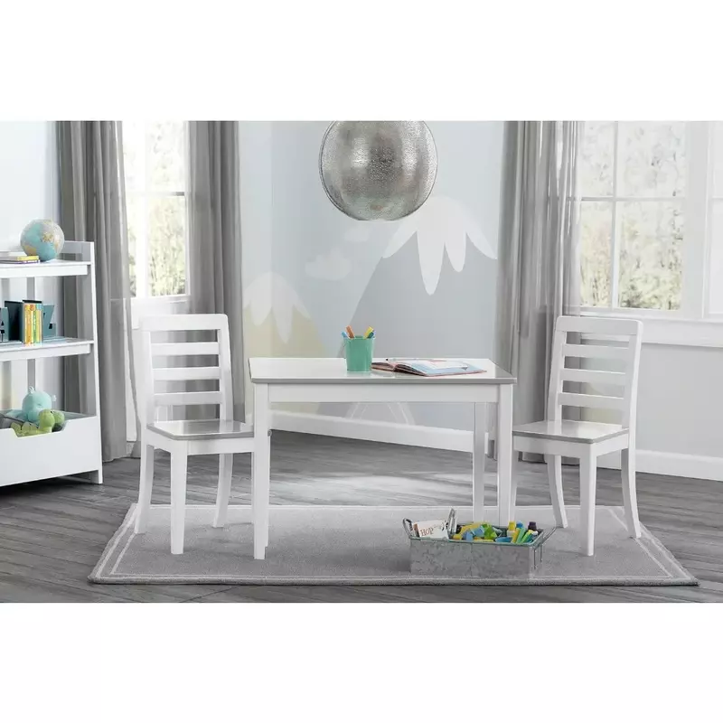 Children Table and 2 Chairs Set Children's Table and Chair Wooden Study Reading Game Childrens Furniture