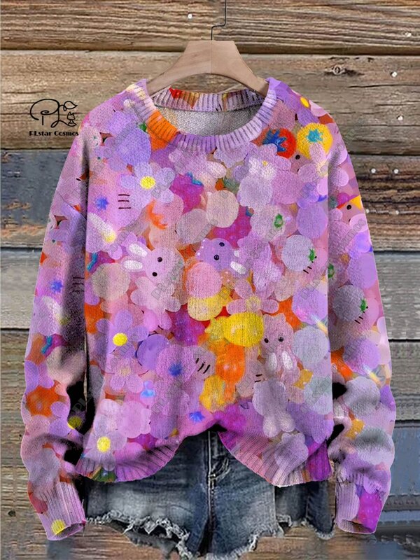 PLstar Cosmos-suéter con estampado 3D para hombre y mujer, suéter con degradado de Color geométrico, estilo Retro, informal, Unisex, J-5