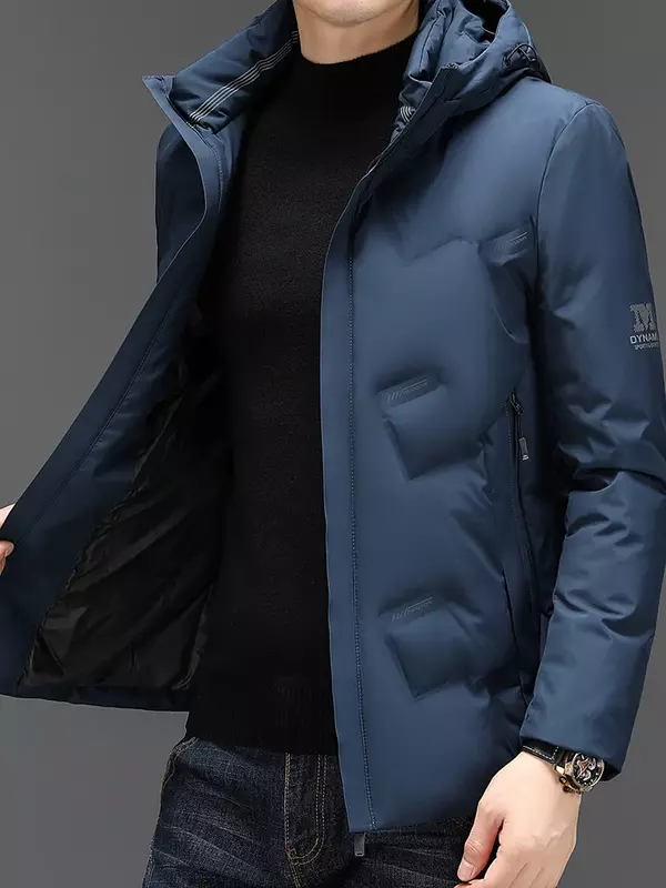 High End Down Jacket Men's Winter Coat 90% White Duck Down Hooded Puffer Jackets for Men Casual Oversized Clothing Jaqueta FCY
