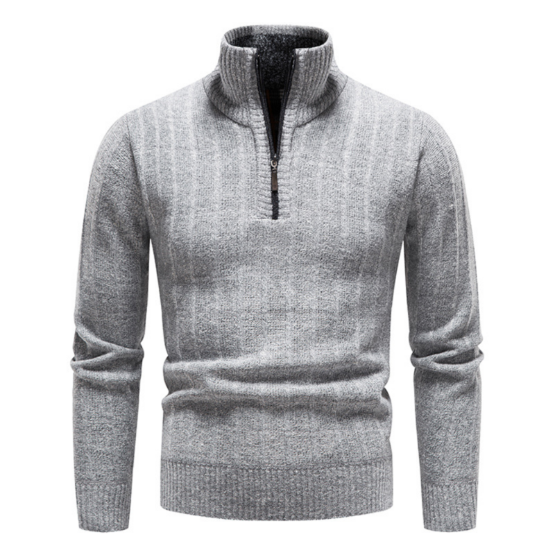 Осенне-зимний плюшевый плотный пуловер ERIDANUS, мужской вязаный свитер с вертикальным воротником, однотонное Мужское пальто на полумолнии MZM242