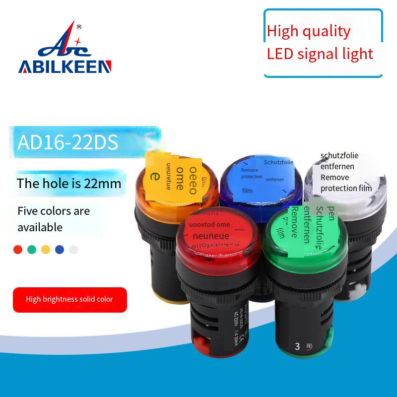 AD16-22D highlight solid color signal light LED indicator light 24V220V380V red green yellow blue white