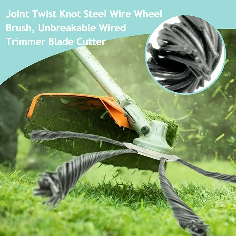 LUSQI-Steel Wire Wheel Head, atualizado Grass Trimmer Head, Universal Weed Brush Remoção, Moss Rust Fit, Gasolina Brushcutter, 20, 23cm