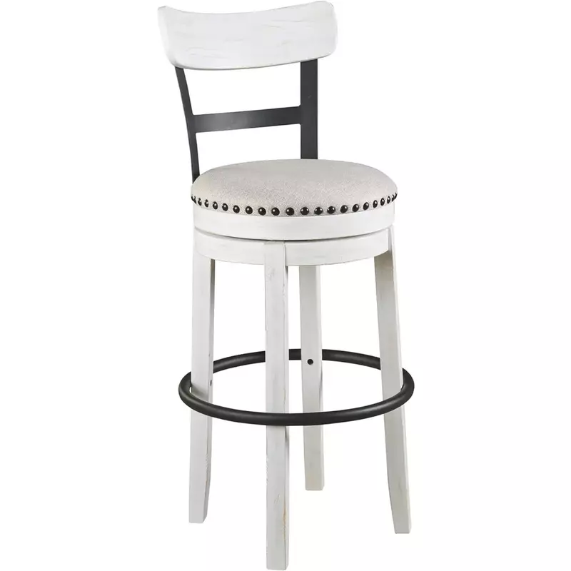 Valebeck 30" Modern Swivel Pub Height Barstool Chair Whitewash Chairs Bar Stool Furniture Stools