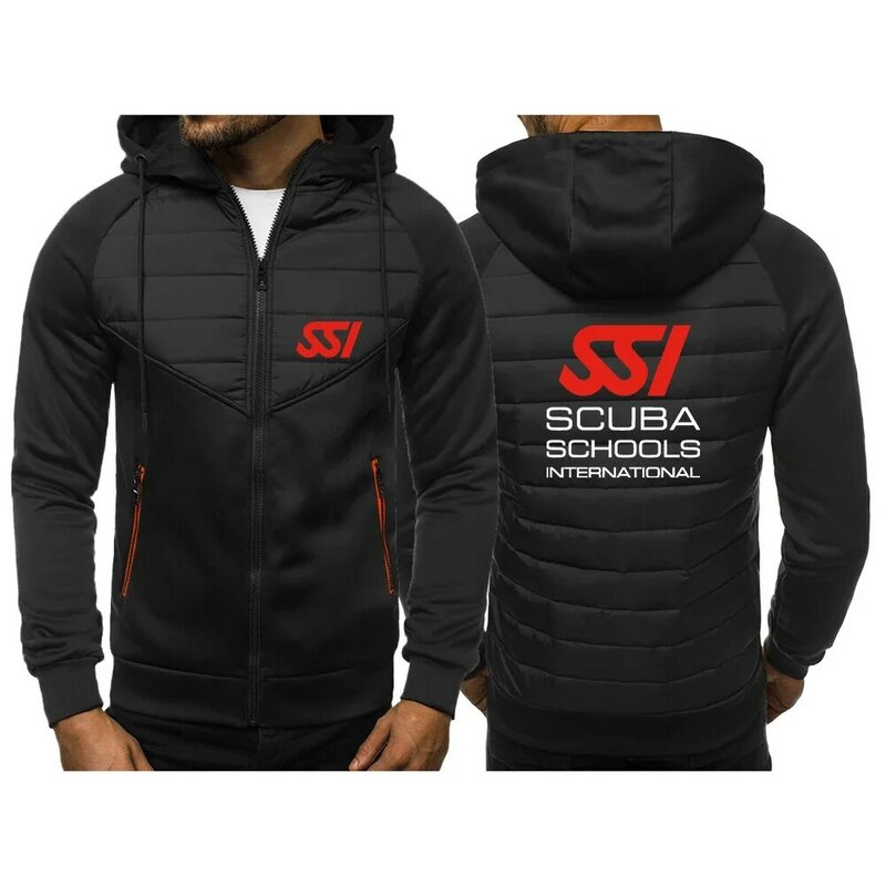 2024 New Man's Fashion Scuba Diving Dive SSI Printing Splicing Tracksuit Cotton Hoodies Comfortable All-Match Sweatshirt Coat
