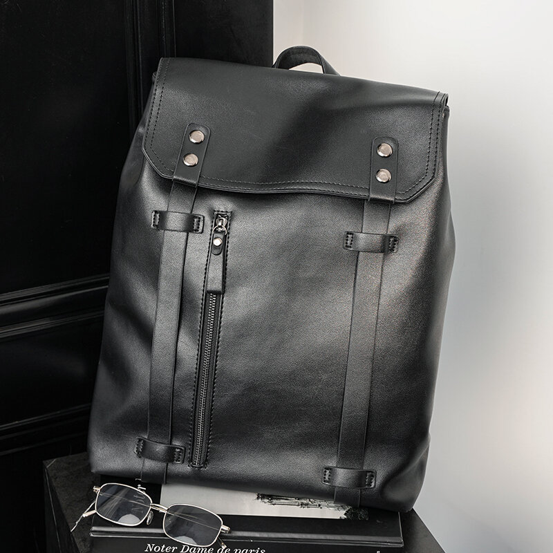 حقيبة ظهر جلدية عالية الجودة للرجال ، حقائب مدرسية للطلاب الذكور ، حقائب كتف كبيرة ، جديدة ، شحن مجاني ،