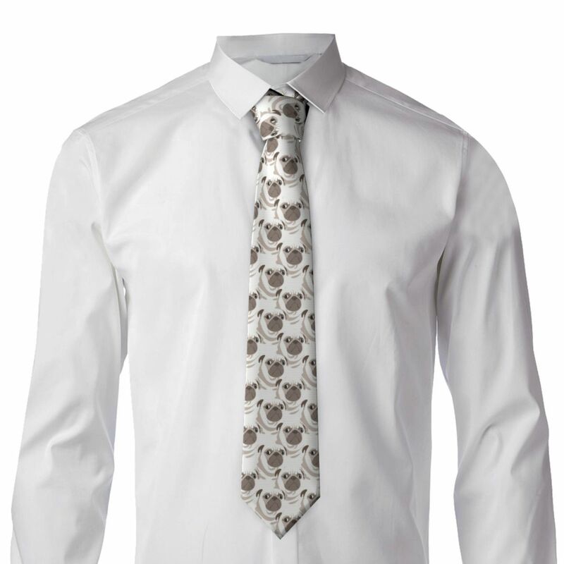 Dasi pria ramping kurus lucu menatap Pugs dasi mode bebas gaya dasi untuk pesta pernikahan