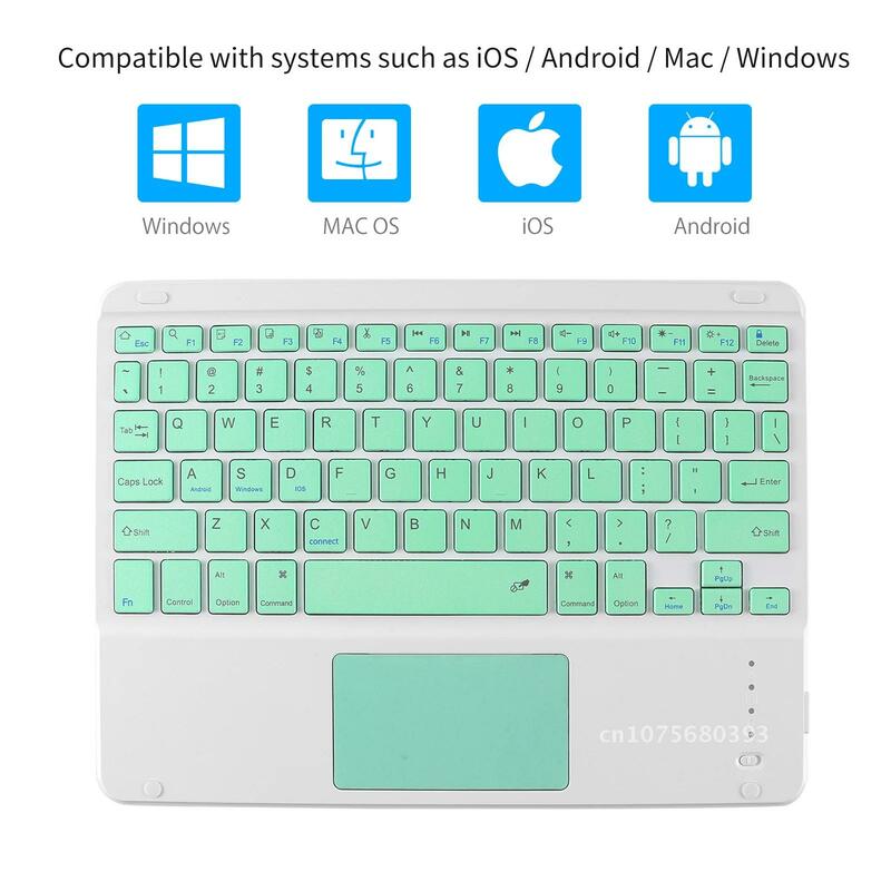 แป้นพิมพ์บลูทูธไร้สาย10นิ้วแป้นพิมพ์สำหรับเล่นเกมสำนักงานทั่วไปพร้อมทัชแพดแท็บเล็ต keybard สำหรับ Android Windows iPad โทรศัพท์