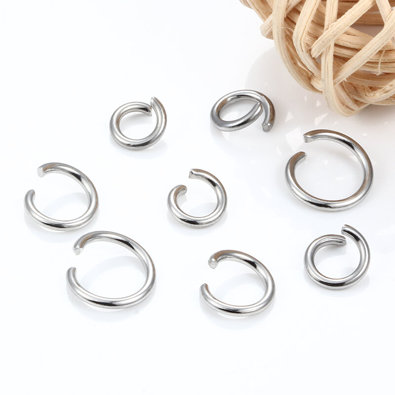 Tebal 1.5mm baja tahan karat lebar 8mm 9mm 10mm 12mm cincin lompat terbuka untuk membuat perhiasan aksesori temuan tidak pudar