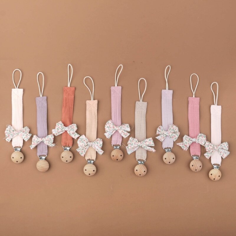 Stylish Baby Pacifier Chain Bowknot Strap Anti-lost Soother Toy Anti-drop