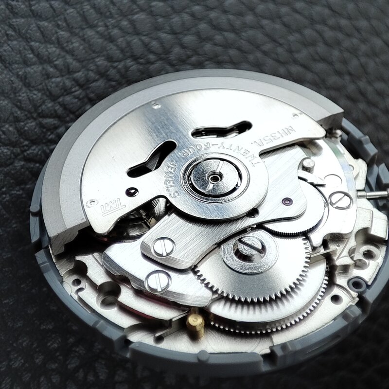 Movimiento NH35/NH35A, reloj mecánico Original de Japón, luminoso, negro, fecha, semana, automático, 6 en punto, corona, piezas de repuesto