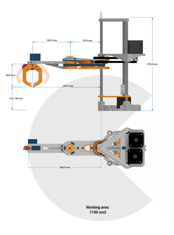Brazo de Robot Scara de varios ejes, modelo manipulador de impresión 3D para Arduino, Kit DIY con Motor paso a paso, garra programable Pyhton