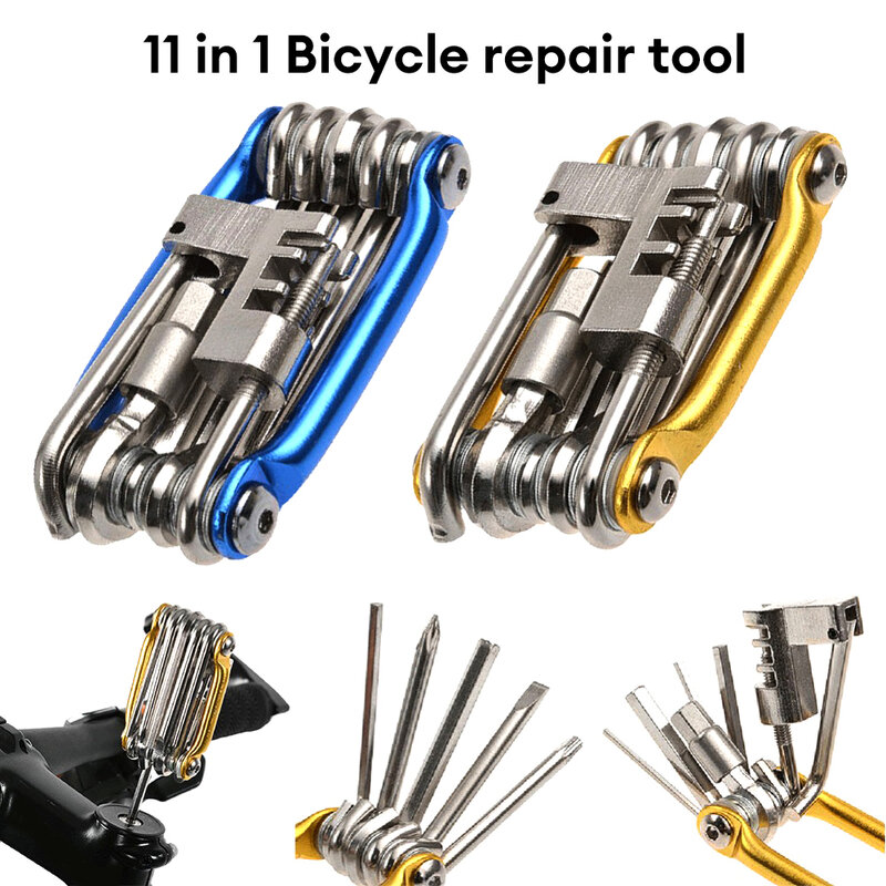 Kit d'outils de réparation de vélo 11 en 1, tournevis étanche pour VTT, rayon JOHex, ensemble de réparation de vélo multifonction, outil de cyclisme