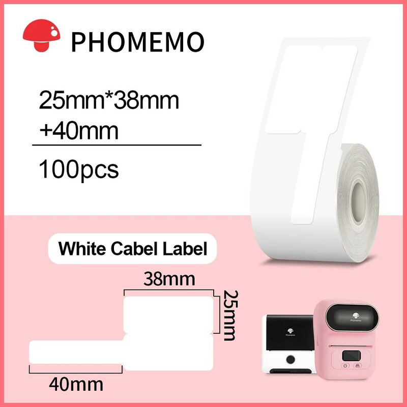 Phomemo M110 M200 M220 papier do etykiet okrągły f-type biżuteria termiczny papierowa naklejka uniwersalny taśma z etykietami własny papier samoprzylepny