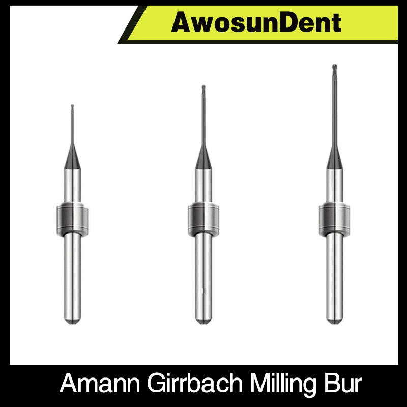 DLC 코팅 드릴 180Unites 3 Shank Dental Amann Girrbach Zirconia Block PMMA PEEK WAX Milling Burs For CAD/CAM Drill Tool