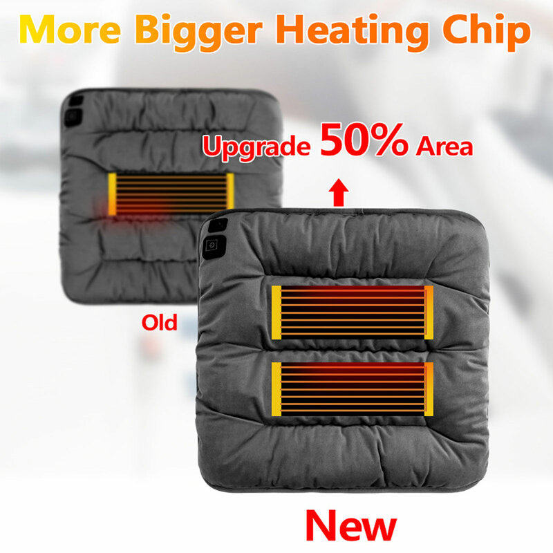 เบาะ45X45cm ทำความร้อนด้วย USB 3สปีด, เบาะรองนั่งในรถบ้านสำนักงานใช้คู่ในฤดูหนาวที่อบอุ่นแผ่นทำความร้อนไฟฟ้ากายภาพบำบัด