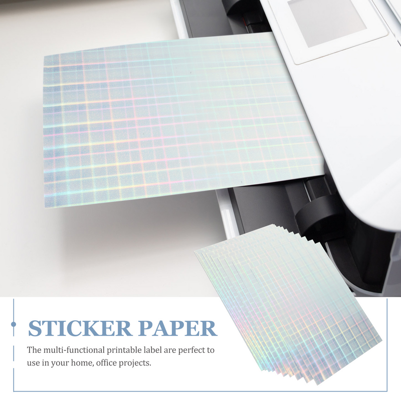20 lembar kertas cetak holografis Label dapat dicetak stiker Cetak penuh transparan