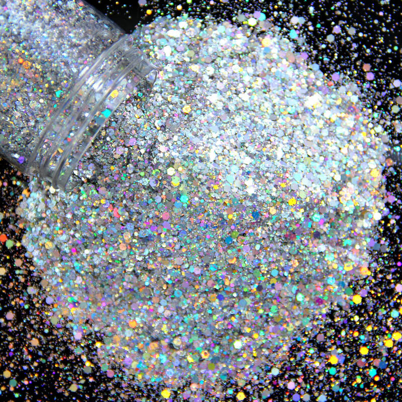 1 Saco/10g Glitter Holográfico Hexágono Chunky Epóxi Resina Filler Flocos Sparkly lantejoulas Para DIY resina epóxi Nail Art Fillings