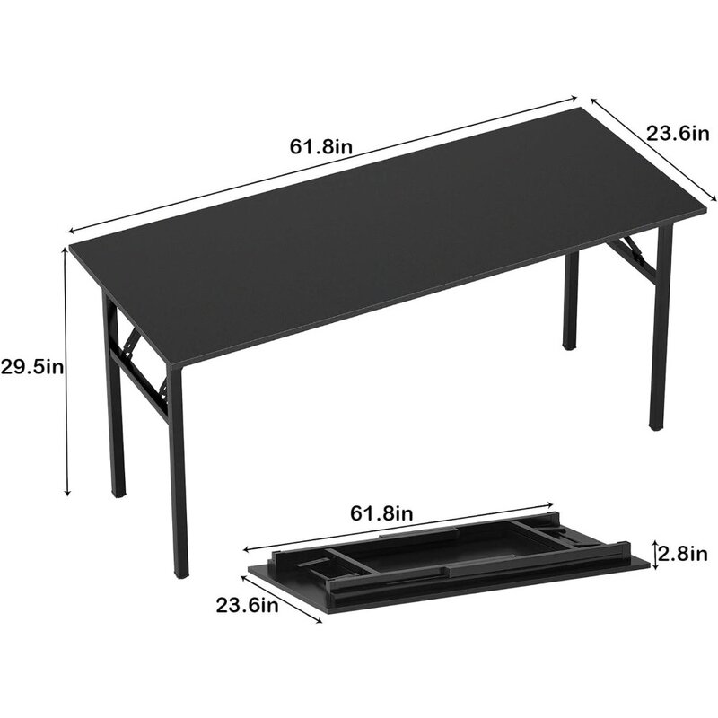 Biurko biurka komputerowego 62 cale składany stół z certyfikatem BIFMA stolik pod komputer stół jadalny bez konieczności instalowania