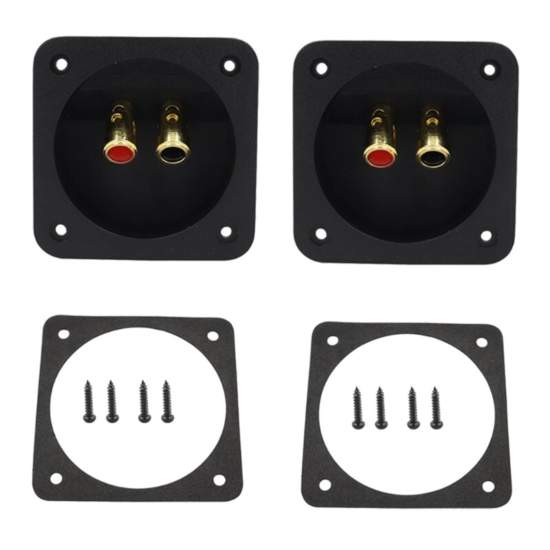 Speaker Wiring Terminal Binding Post Connector Junction Box Square Back Panel 2x