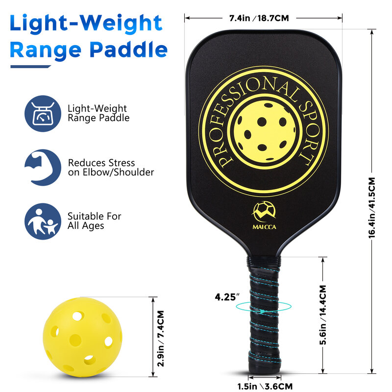 Pickleball Paddles Set USAPA Approved Pickleball Set Balls Pickleball Racquet with Portable Bag for Professional Players