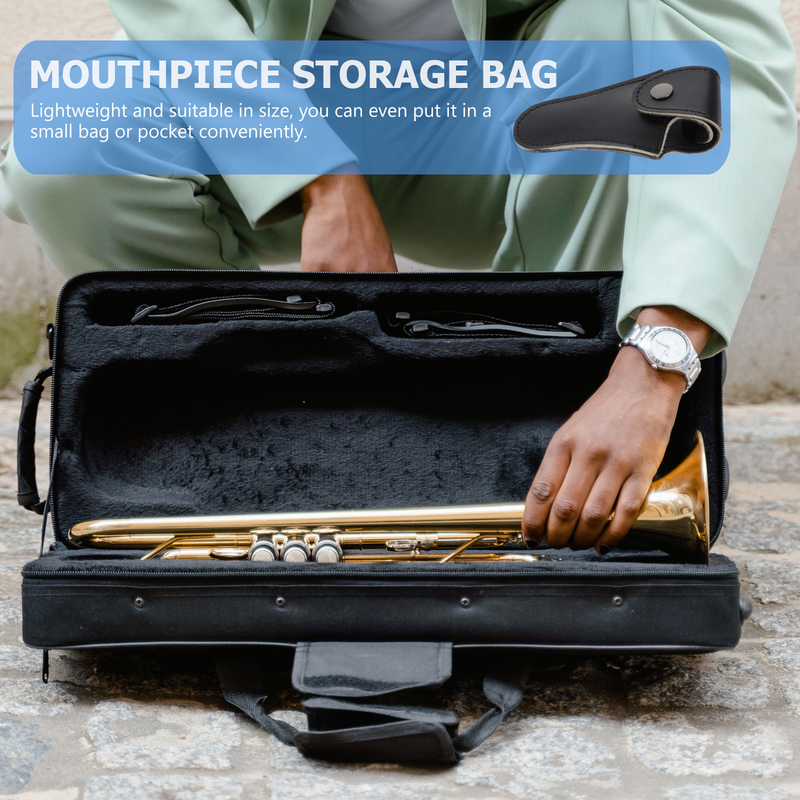 Tender Horn Mouthpiece Bag Multifunction Keys Screws Storage Bags Horn Mouthpiece Cover Wind Musical Instruments Accessories
