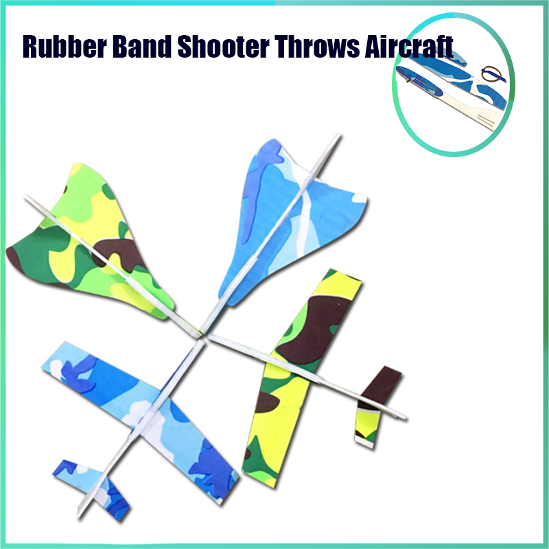 Rubber Band Ejection Aircraft Hand Throwing Foam Glider Rubber Band Aircraft Model School Competition Equipment Assembly