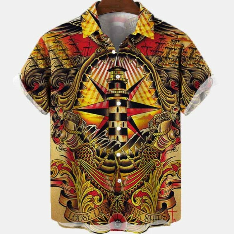 Camisa hawaiana Social informal para hombres, patrón Floral, talla grande, moda, vacaciones, oración, Cráneo Vikingo, ropa de calle Y2k, Verano