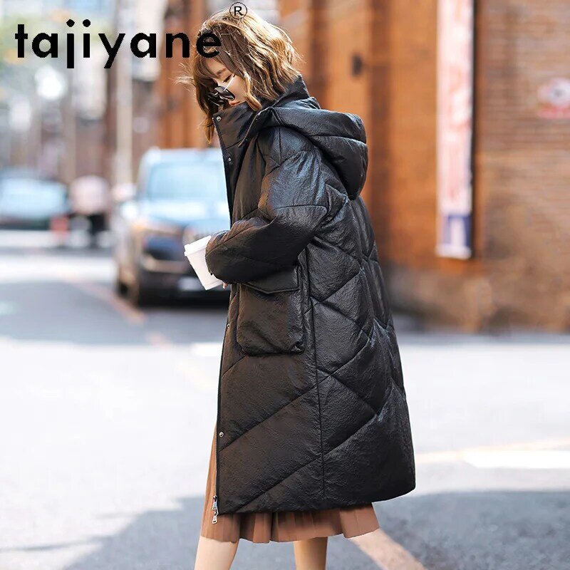 Tajiyane Real Leather Jacket Women Winter Genuine Sheepskin Leather Coat 2024 Long Down Coats Hooded Casual Parkas Abrigo Mujer