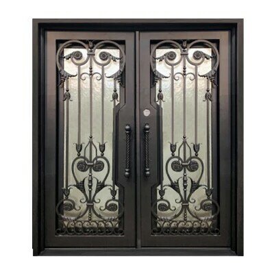 Porta de segurança exterior dupla ferro, porta francesa Design, alta qualidade