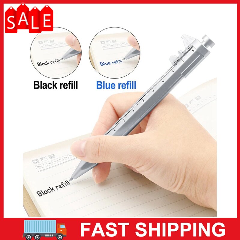Vernier Caliper-Bolígrafo de tinta de Gel 2 en 1, herramienta de medición de escritura, multifunción, 0,5mm