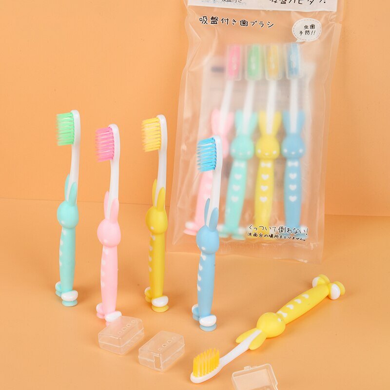 Escova de dentes para crianças dos desenhos animados, Escovas manuais com cerdas extra macias, Limpeza Profunda, Higiene bucal em casa para crianças