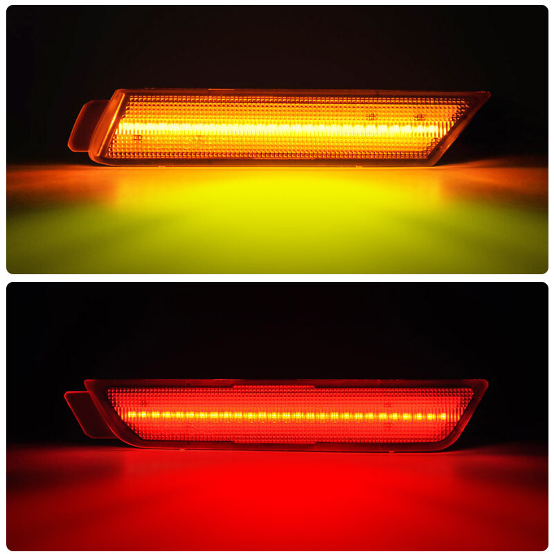 Conjunto claro da lâmpada lateral do marcador do diodo emissor de luz vermelho da parte dianteira âmbar da lente 4 pces para luzes de estacionamento do afastamento de chevrolet camaro 2010-2015