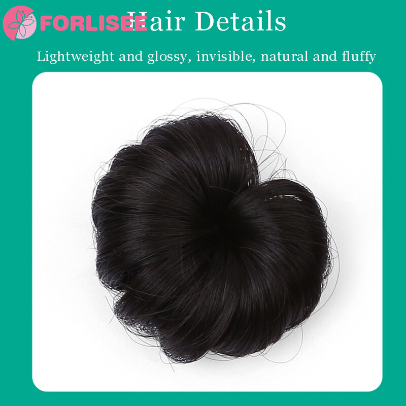 FORLISEE aksesoris rambut anak-anak, tas Wig kepala bola jepit rambut bunga cincin Sanggul rambut lurus gaya kuno