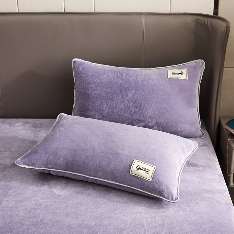 Funda de almohada de felpa suave para decoración del hogar, ropa de cama de Color sólido para dormir, funda de cojín Invisible con cremallera, 48x74cm