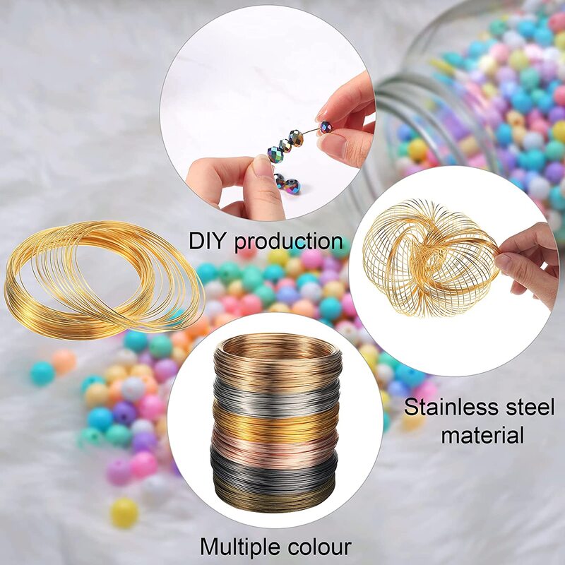 Jewelry Memory Wire Beading Wire for Necklace Bracelet Earring and Craft Making Supplies 0.6mm 0.8mm Stainless steel Metal Coil