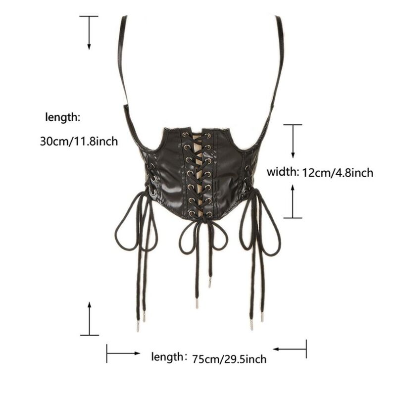 Women Lace-Up Bandage Bodyshaper Cage Vest Body Strap Gothic Bustier Belt Punk Corset Waistband Ladies Dress Cummerbands