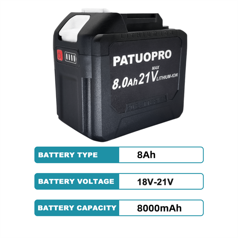充電式リチウム電池,コードレスドリル,アングルグラインダーブロワー,ドライバー,18-21V, 2.0, 4.0, 6.0,8.0ah用
