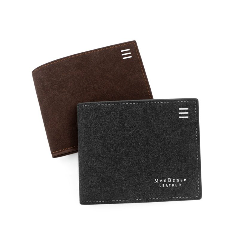 Portafoglio da uomo smerigliato moda impermeabile PU classico portafoglio maschile tasca portamonete quadrata multistrato