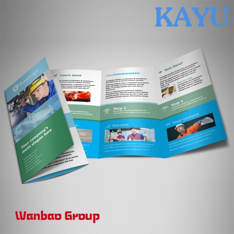 Custom  custom double sided printing design color paper brochure folding flyer printing