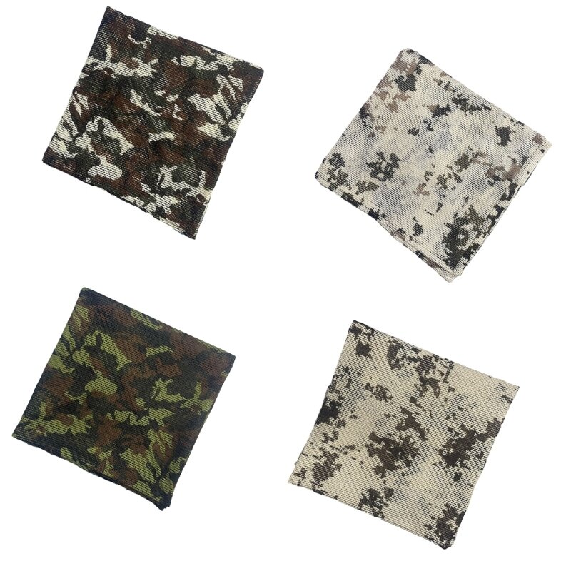 Mens Shemagh Scarves Keffiyeh Square Scarf Camouflage Mesh Net Arab Face Scarf