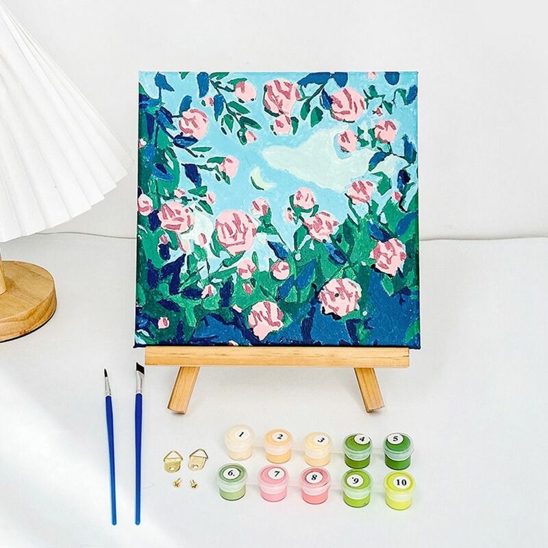 Lukisan minyak DIY gambar bunga lukisan tangan kerajinan cat dengan angka Kit pada kanvas gambar dekorasi rumah