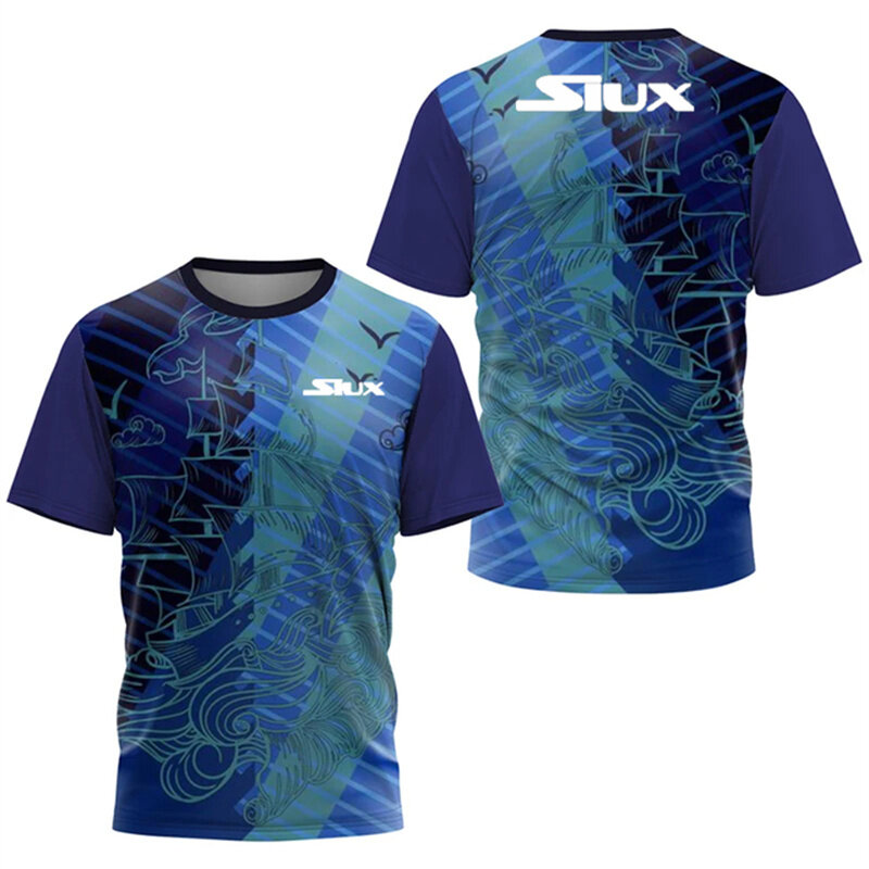 Nieuwe Siux Heren Snel Droog T-Shirt Zomer Sweat Running Sweatshirt Korte Mouw Ademende Badminton Tennis Volleybal Sport Tops