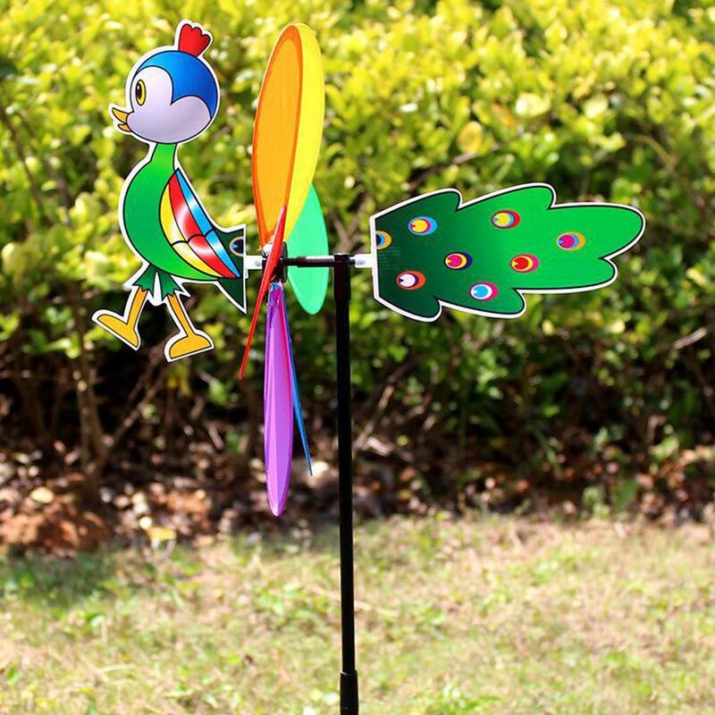 Animal Bee-molino de viento tridimensional para niños, juguete de dibujos animados para decoración del jardín del hogar, Spinner de viento giratorio, decoración de patio, seis colores