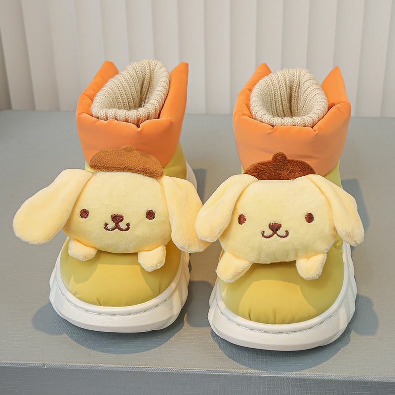 Sapato Sanrio Kuromi de sola grossa para crianças, confortável figura anime, desenho animado, prova fria, casual, outono, inverno