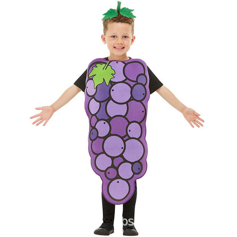 Disfraces de modelado de frutas y verduras para niños, decoración de disfraces de Halloween, disfraces de juegos de rol, accesorios de escenario